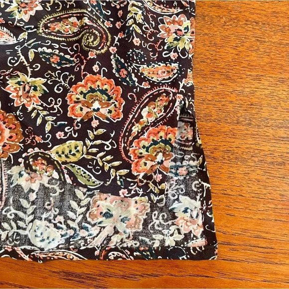 J Jill Sz SP Brown/Orange Paisley 100% Rayon Long Button Down Pockets Brand New - Picture 8 of 12